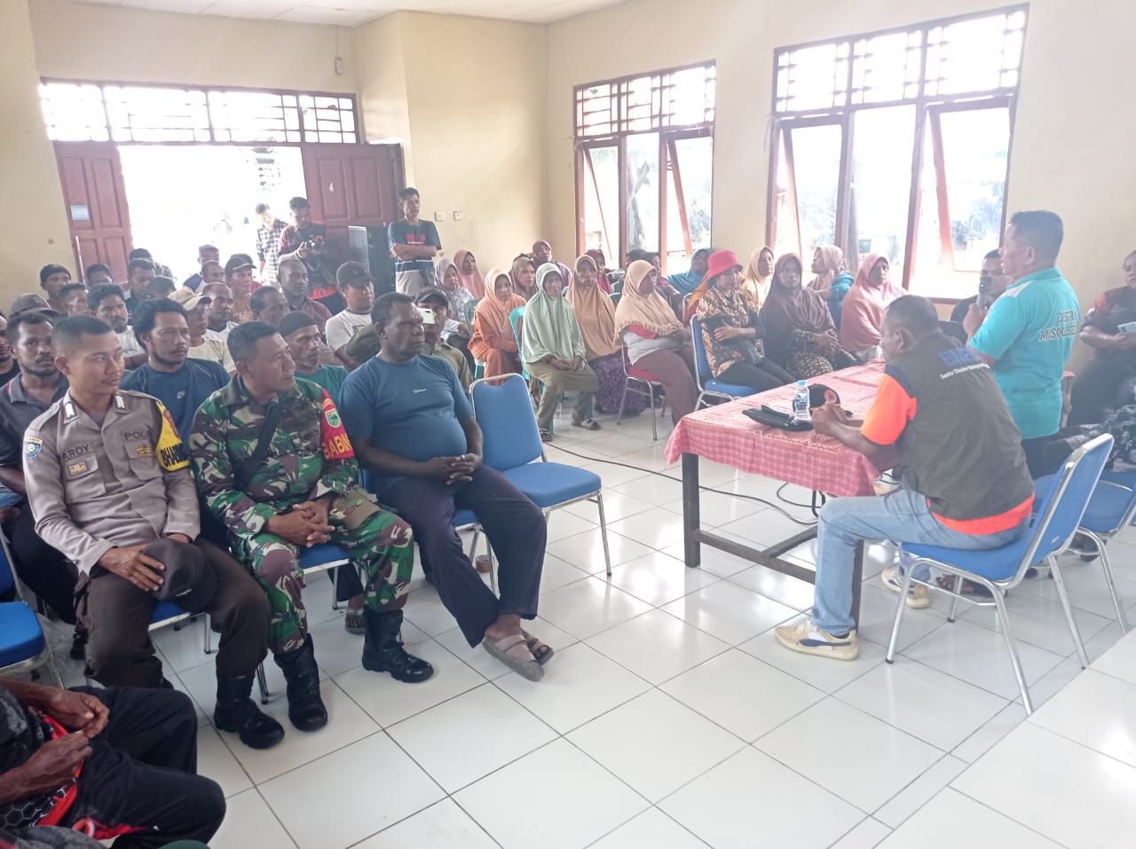 Babinsa Koramil 04/Misol Menghadiri Sosialisasi Mitigasi Bencana dan Penanggulangan Bencana Alam