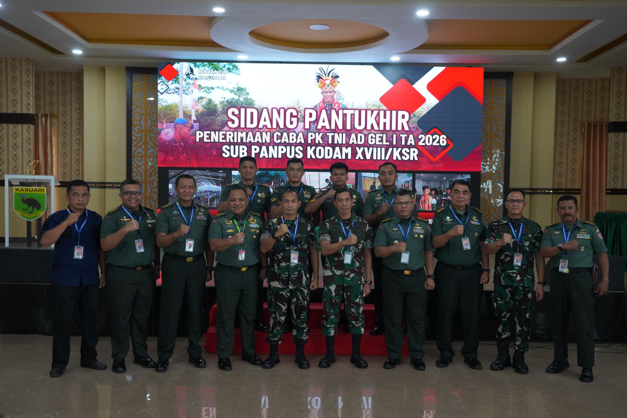 Pangdam Kasuari Pimpin Sidang Sub Panpus Caba PK TNI AD 2026, Tegaskan Integritas dan Kualitas Seleksi