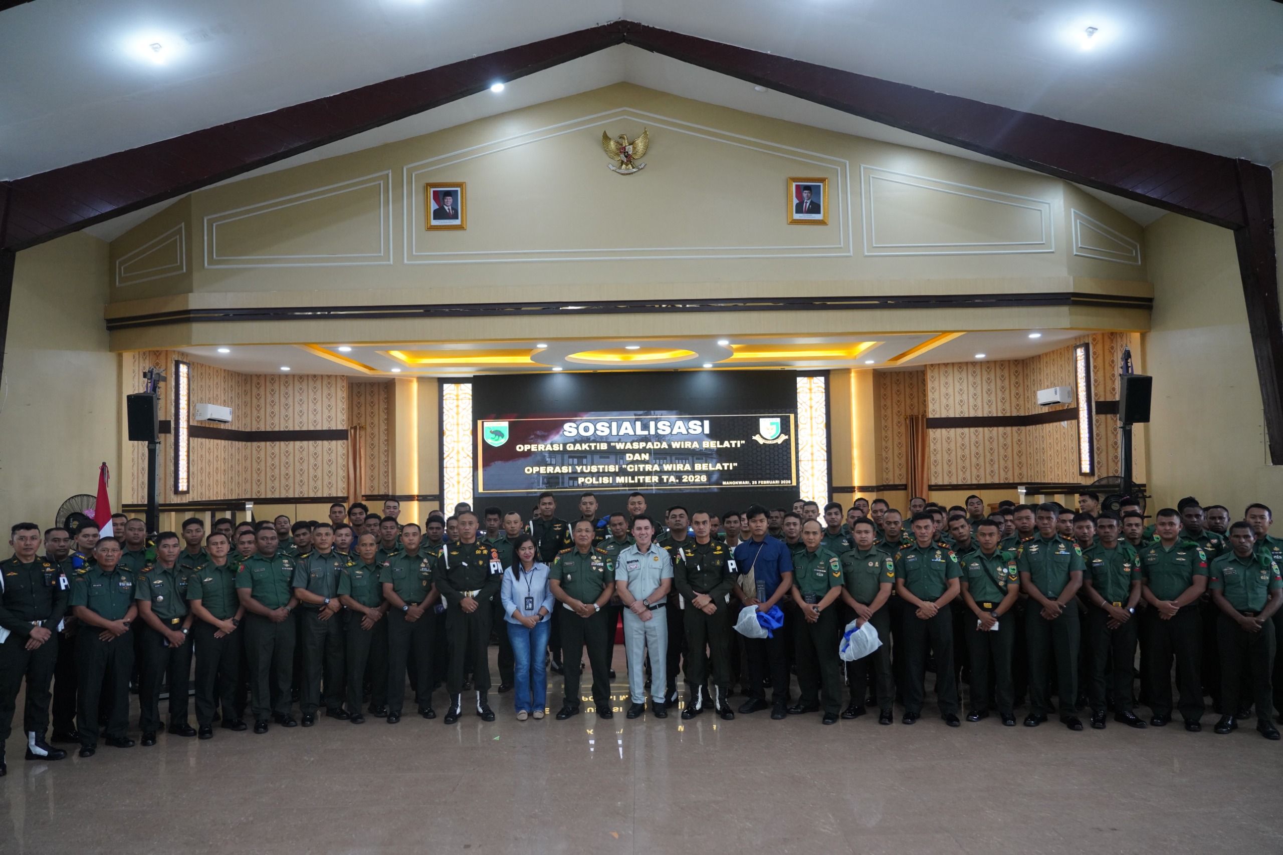 Sosialisasi Operasi Gaktib dan Yustisi TA 2026, Kodam XVIII/Kasuari Perkuat Disiplin dan Komitmen Taat Hukum Prajurit