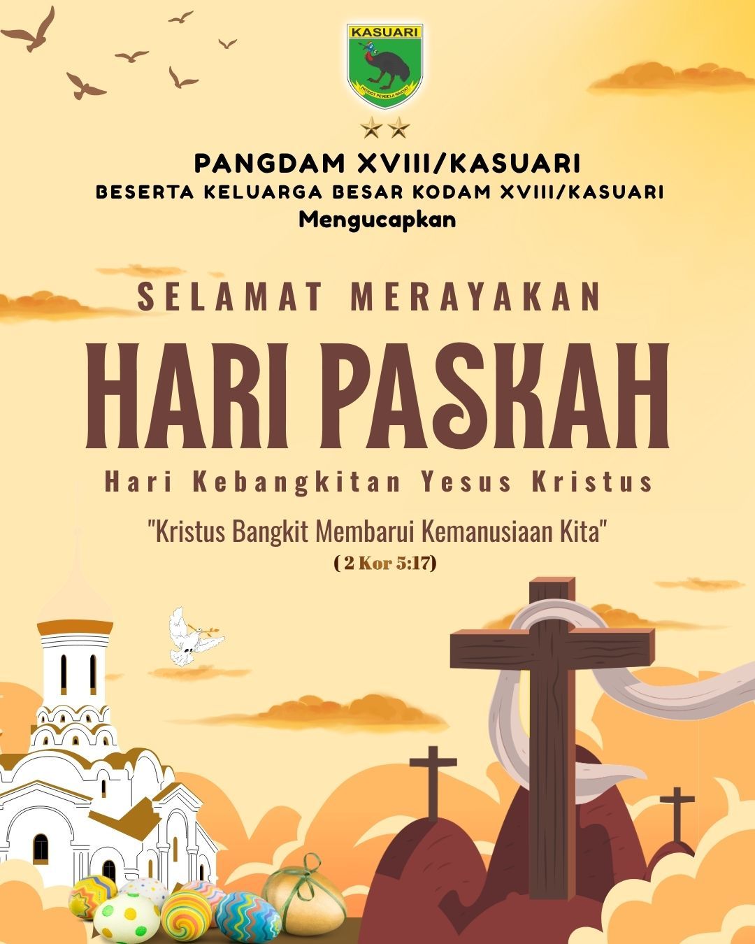  "Selamat Merayakan Hari Paskah Tahun 2026 kepada seluruh umat Kristiani di tanah Papua Barat dan Papua Barat Daya".