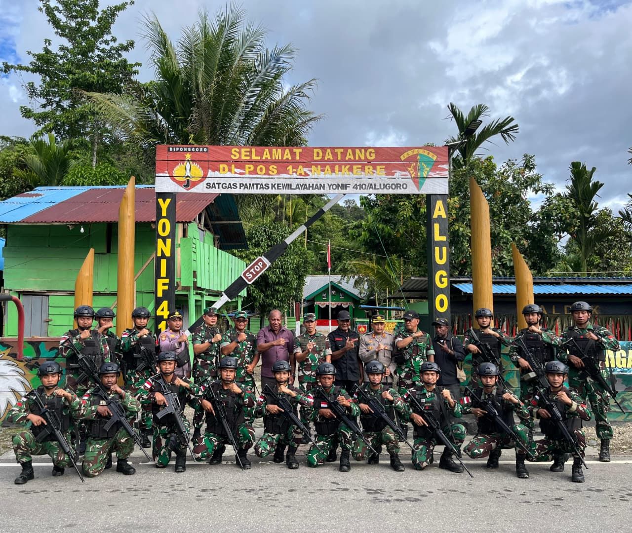 Tinjau Pos Goro Satgas Yonif 410/Alugoro : Kobarkan Semangat, Disiplin, dan Kesiapsiagaan Prajurit.